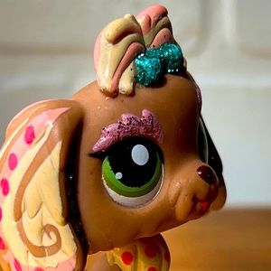 LPS Littlest Pet Shop RARE GLITTERY Dog Sitting